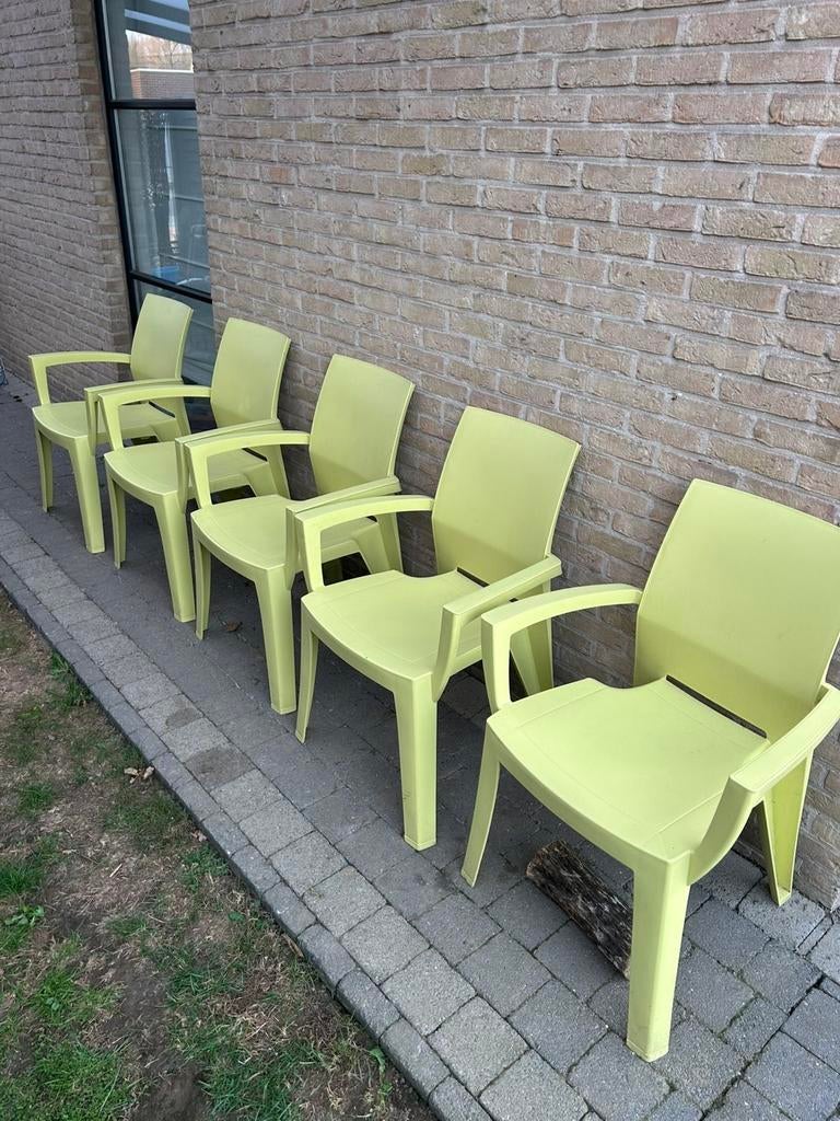 Jardin tuinstoelen 5 stuks, Tuin en Terras, Ophalen, Gebruikt, Kunststof, Stapelbaar