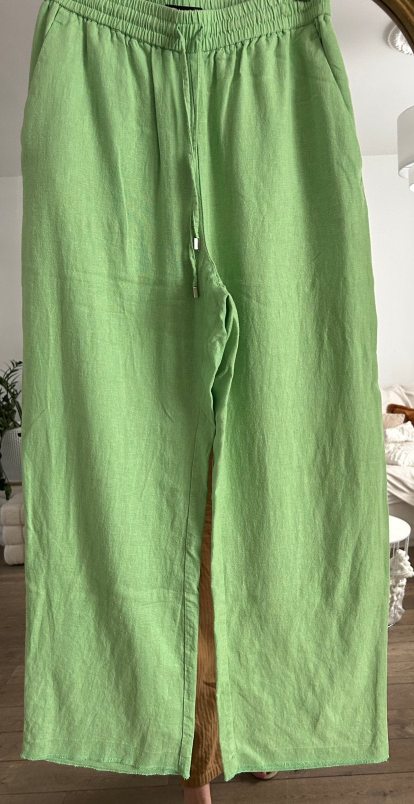 Leuke linnen broek groen -ZARA - medium, Vêtements | Femmes, Taille 38/40 (M), Porté, Vert, Enlèvement