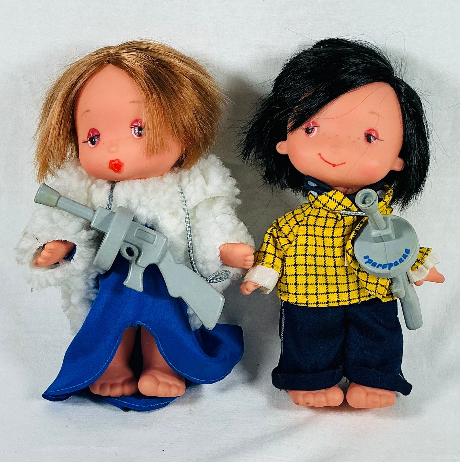 Bonnie & Clyde 2 vintage poppen Sebino Italië 1980, Ophalen of Verzenden, Huis en Inrichting