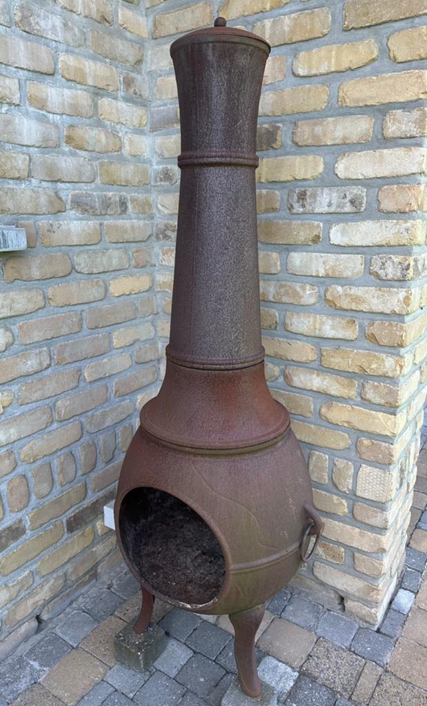 Gietijzeten terraskachel, Tuin en Terras, Ophalen, Zo goed als nieuw