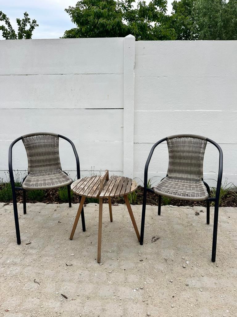 2 tuinstoelen + tafeltje, Ophalen of Verzenden, Gebruikt