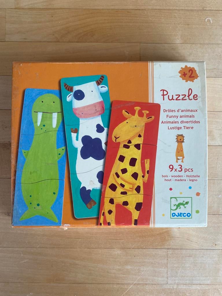 Houten dieren Puzzel Djeco, Ophalen, Zo goed als nieuw