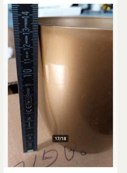 cache pot doré en plastique, Moins de 25 cm, Rond, Comme neuf, Synthétique