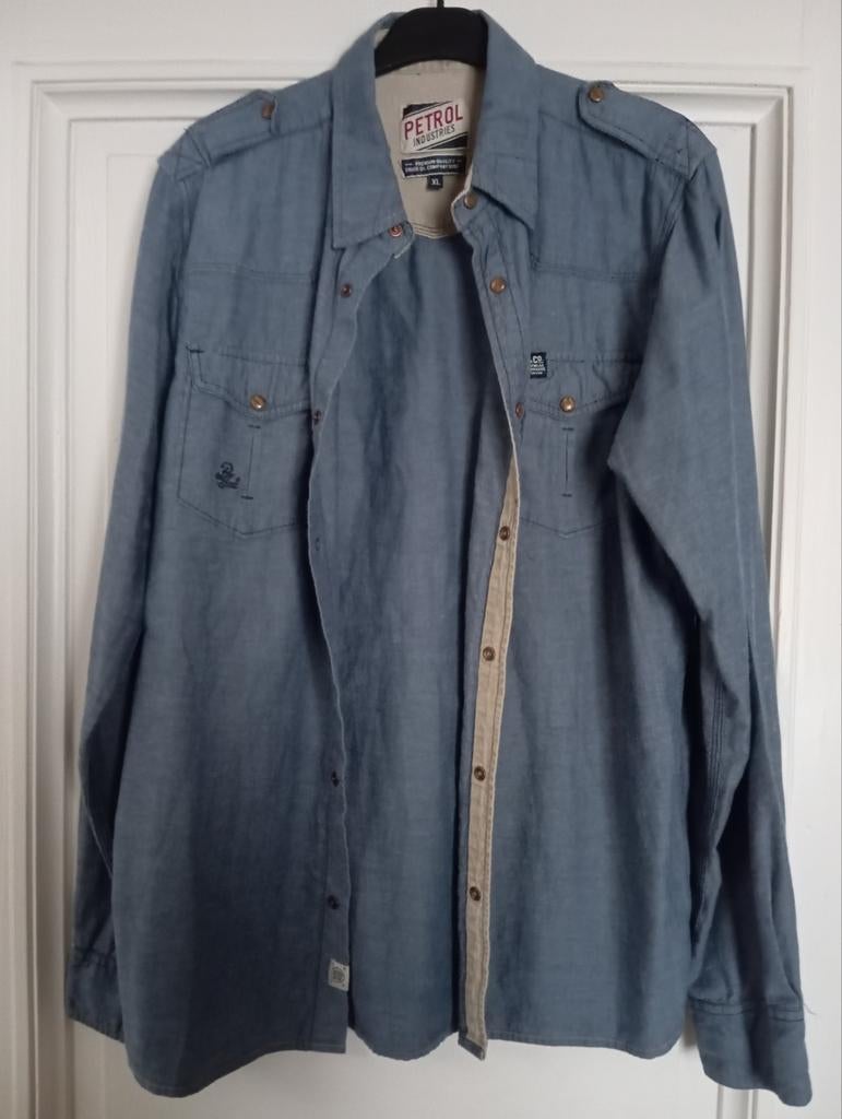 PETROL INDUSTRIES, blauw jeans hemd, maat XL, Ophalen of Verzenden, Blauw