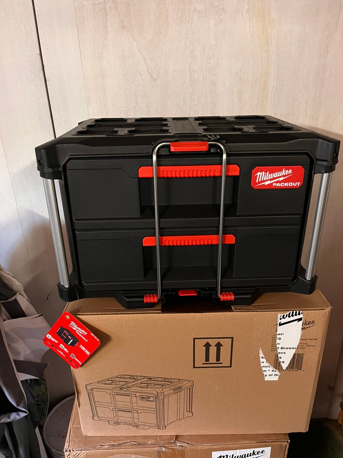Milwaukee 4932472129 Boîte à outils Packout à 2 tiroirs, Bricolage & Construction, Enlèvement, Neuf