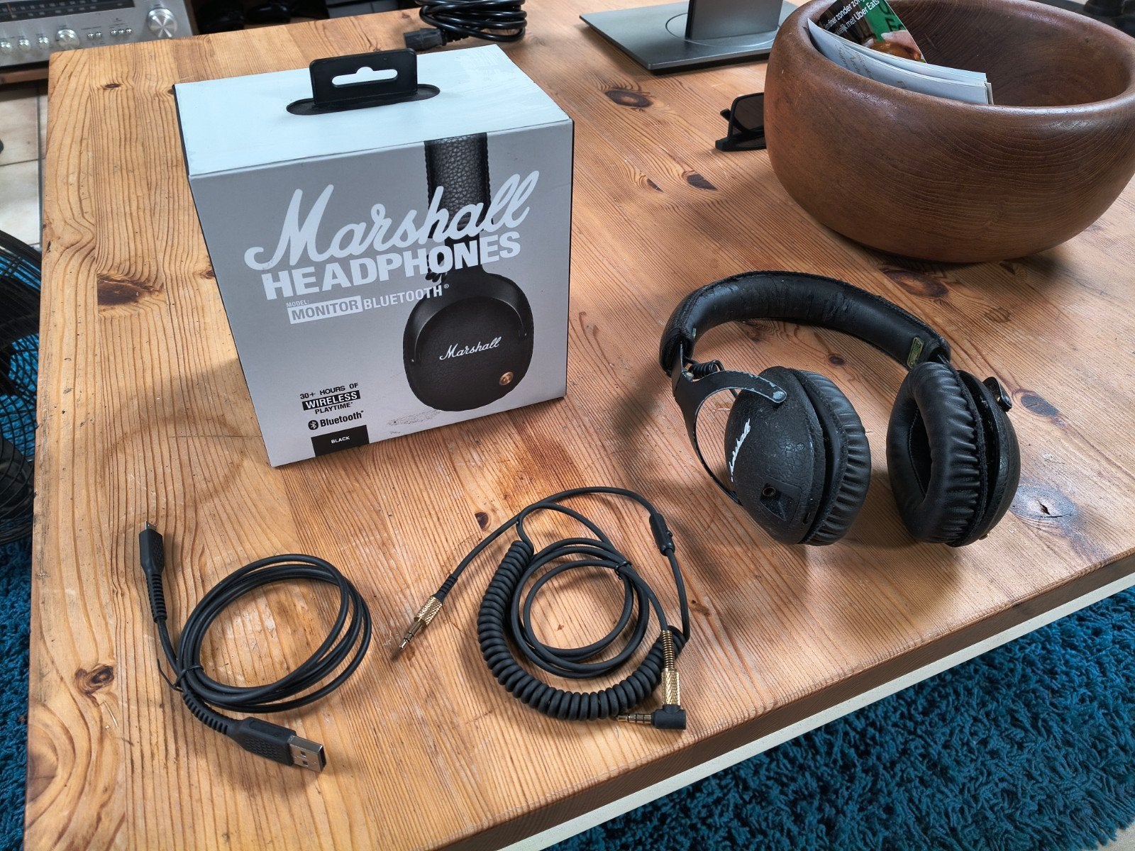 Casque Bluetooth Marshall Monitor, TV, Hi-fi & Vidéo, Casques audio, Enlèvement ou Envoi, Bluetooth, Noir, Marshall