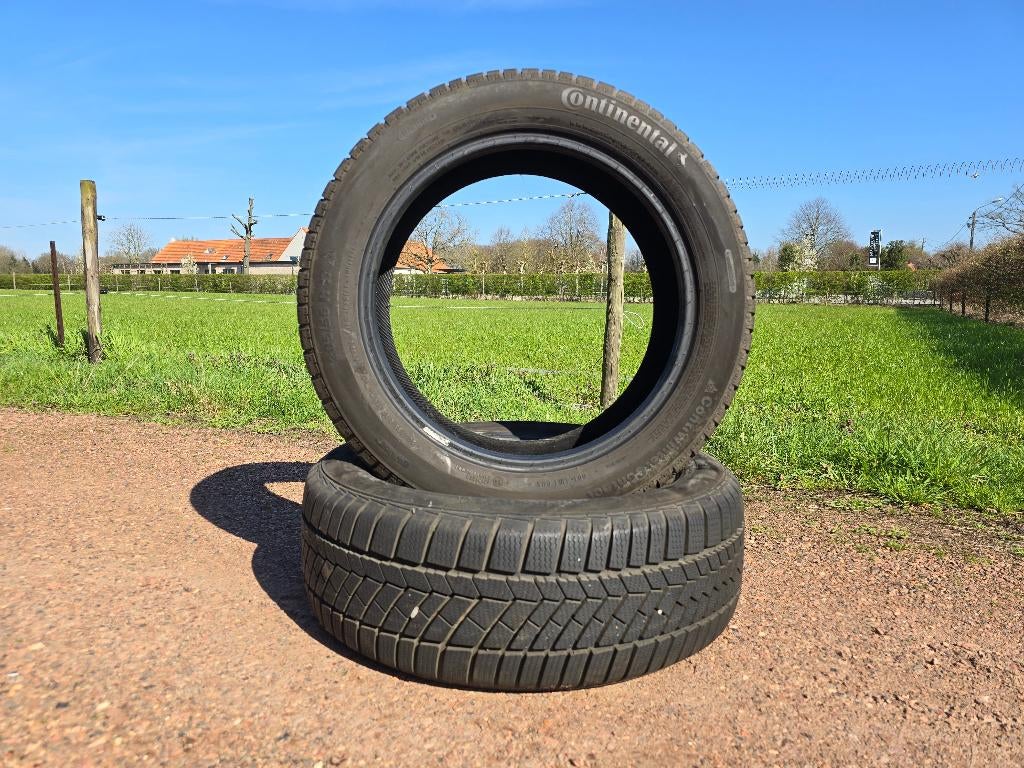2 banden (8mm) CONTINENTAL 205/55R17 95H (M+S XL extra load), Auto-onderdelen, Banden en Velgen, Gebruikt, 17 inch, Band(en), Personenwagen