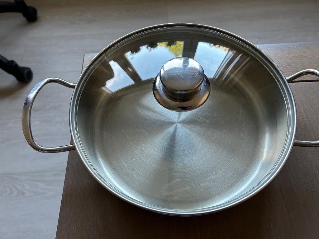 braadpan met glazen deksel ;, Ophalen, Nieuw, Inox