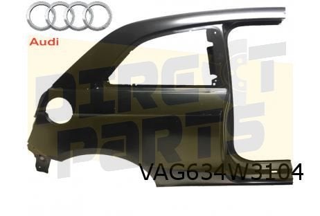 Audi A1 (6/10-11/18) zijwand Rechts achter (snijdeel) (3-drs, -, Verzenden, -, Nieuw