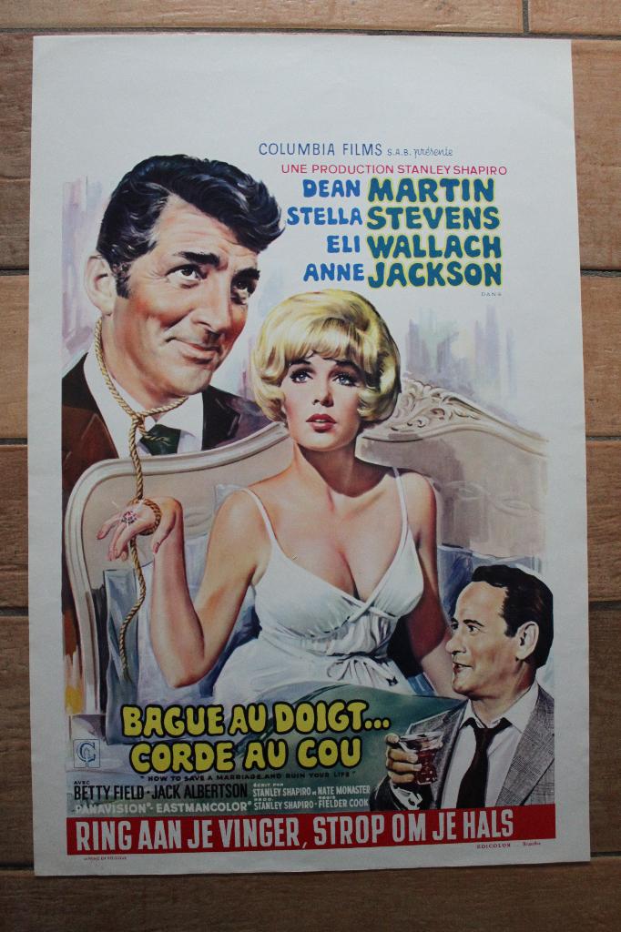 filmaffiche Dean Martin How To Save A Marriage filmposter, Rechthoekig Staand, Ophalen of Verzenden, Zo goed als nieuw, A1 t/m A3