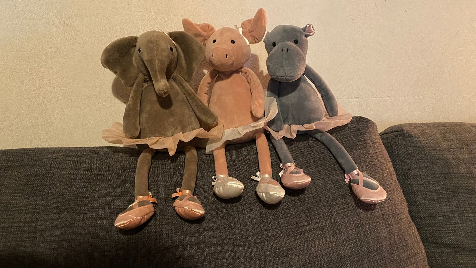 3 jellycats dancing darcey bundle piglet hippo elephant bnwt, Ophalen of Verzenden, Gebruikt, Middelgroot (20 tot 80 cm), Jellycat