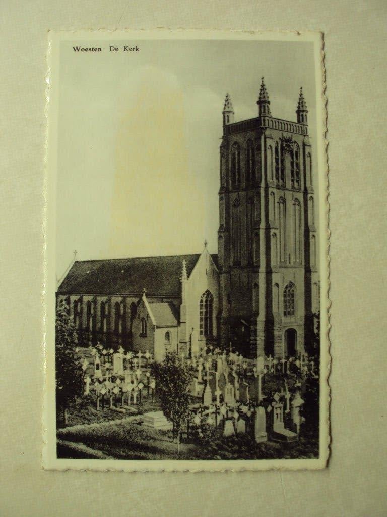 57429 - WOESTEN - DE KERK - ZIE 2 FOTO'S, Verzenden