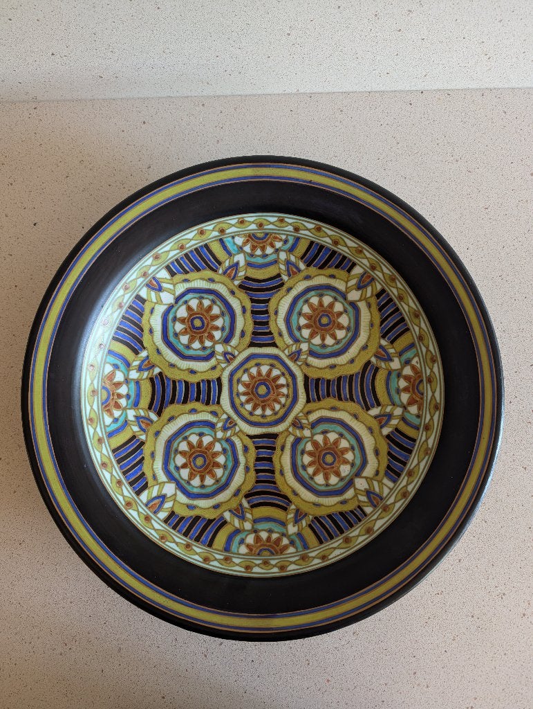 Groot sierbord Boch Keramis - Catteau - art deco, Antiek en Kunst, Ophalen of Verzenden