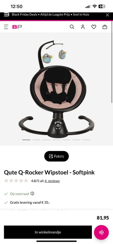Qute q rocker wipstoel rose