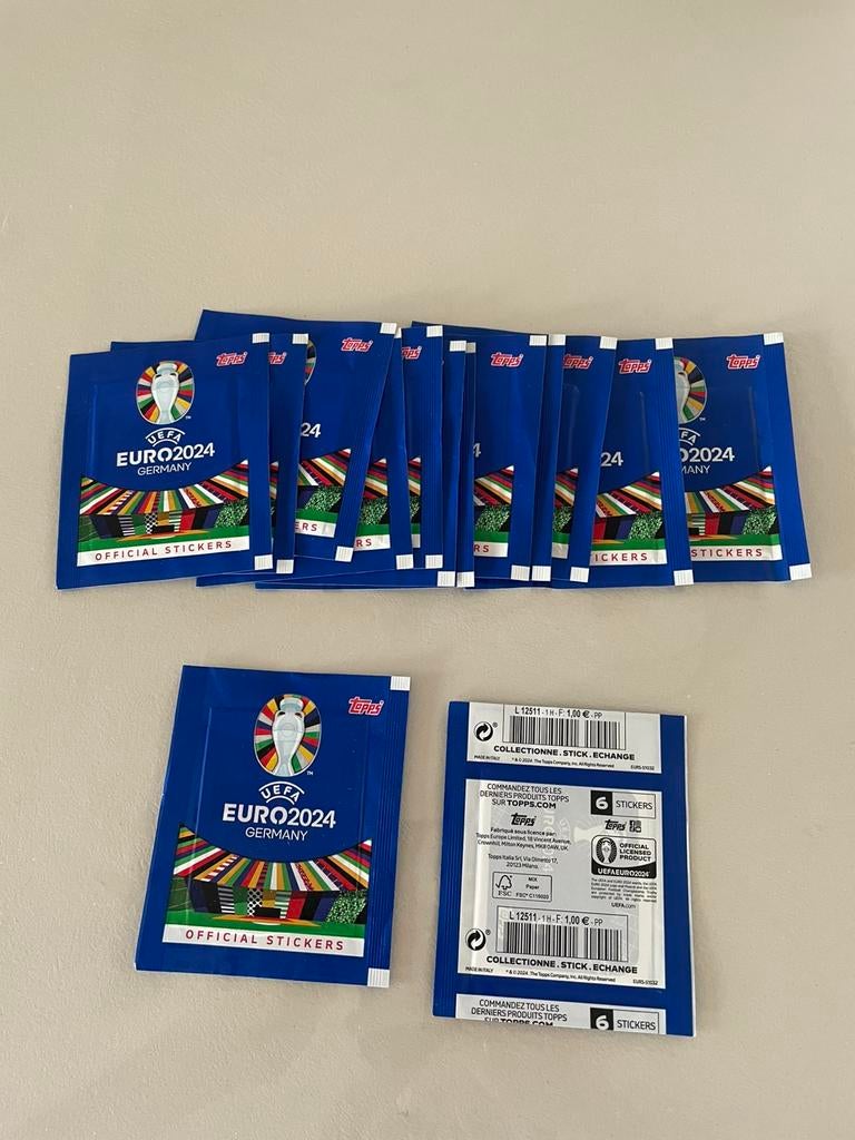 Topps - 14 Zakjes Euro 2024, Collections, Autocollants, Enlèvement ou Envoi, Comme neuf