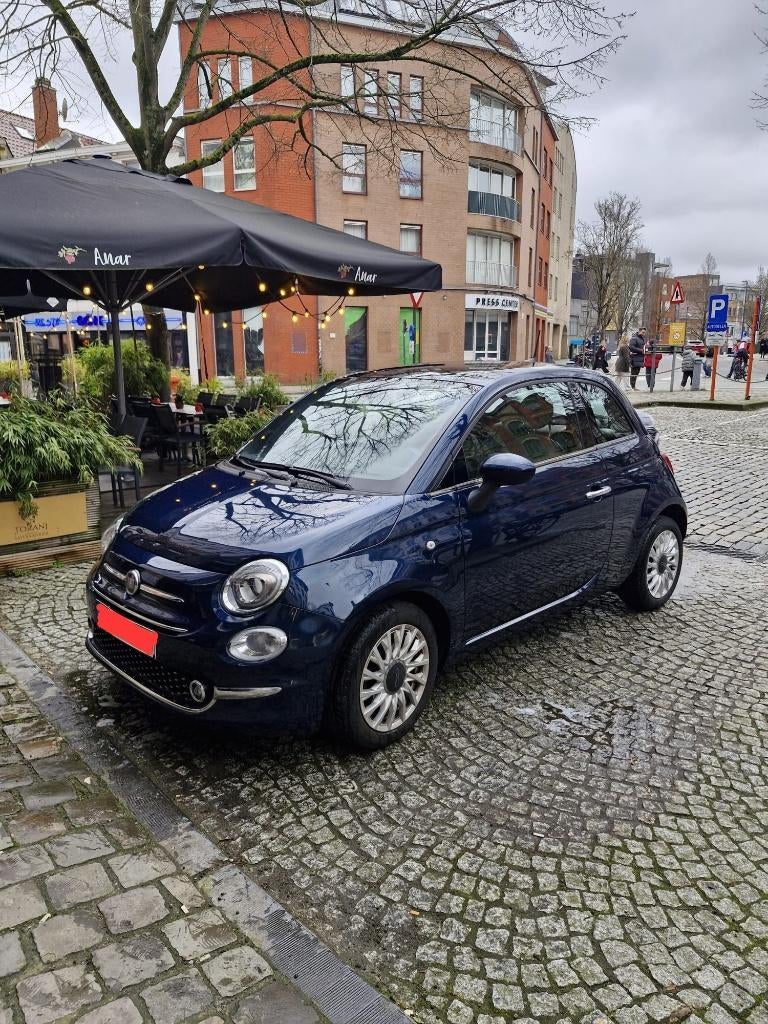 Fiat 500 Hybrid Lounge 2020|60dkm|Pano|CarPlay|LEZ|Topstaat, Auto's, Voorwielaandrijving, 4 zetels, Parkeersensor, Blauw