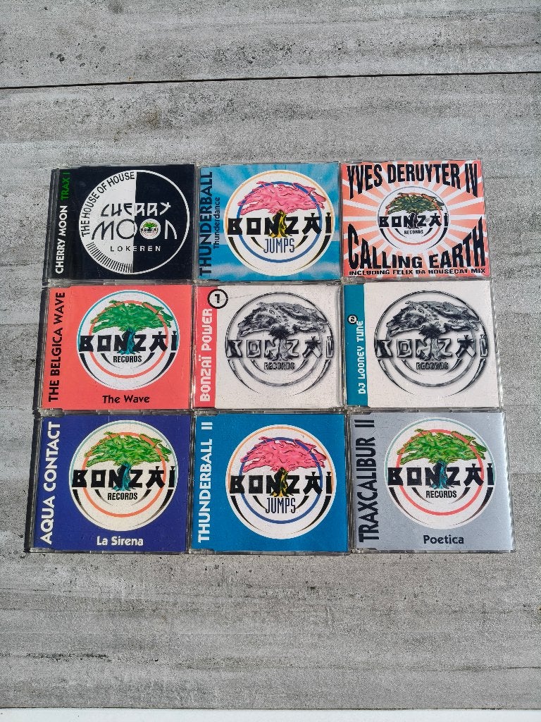 mooie vintage Bonzai Records cd single verzameling, House, Bonusmateriaal, Ophalen of Verzenden, Zo goed als nieuw