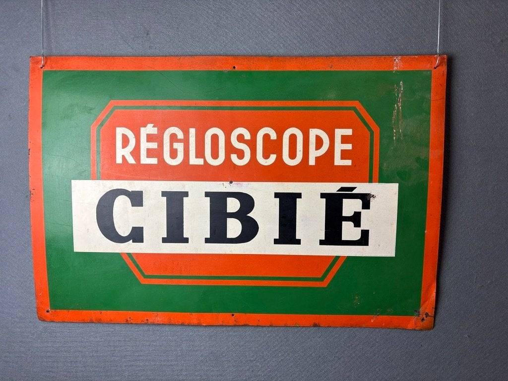 Oud originieel Cibie blikken reclamebord geen emaille 75x50, Ophalen of Verzenden, Gebruikt, Reclamebord
