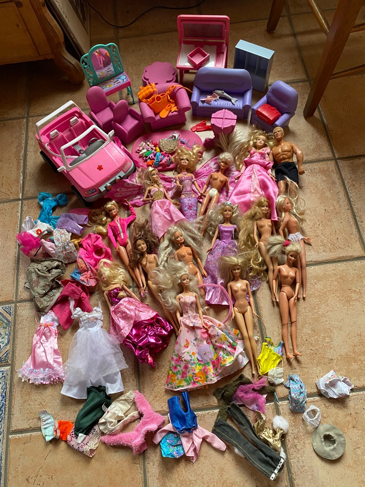Zeer groot lot barbie, Ophalen of Verzenden, Gebruikt, Barbie