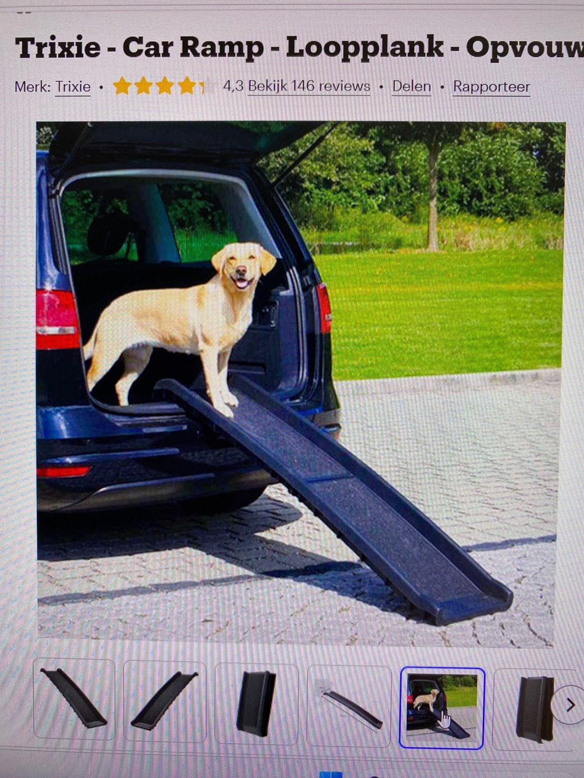 Trixie car ramp zwart opvouwbaar 156x40cm, Dieren en Toebehoren, Honden-accessoires, Trixie, Ophalen, Zo goed als nieuw