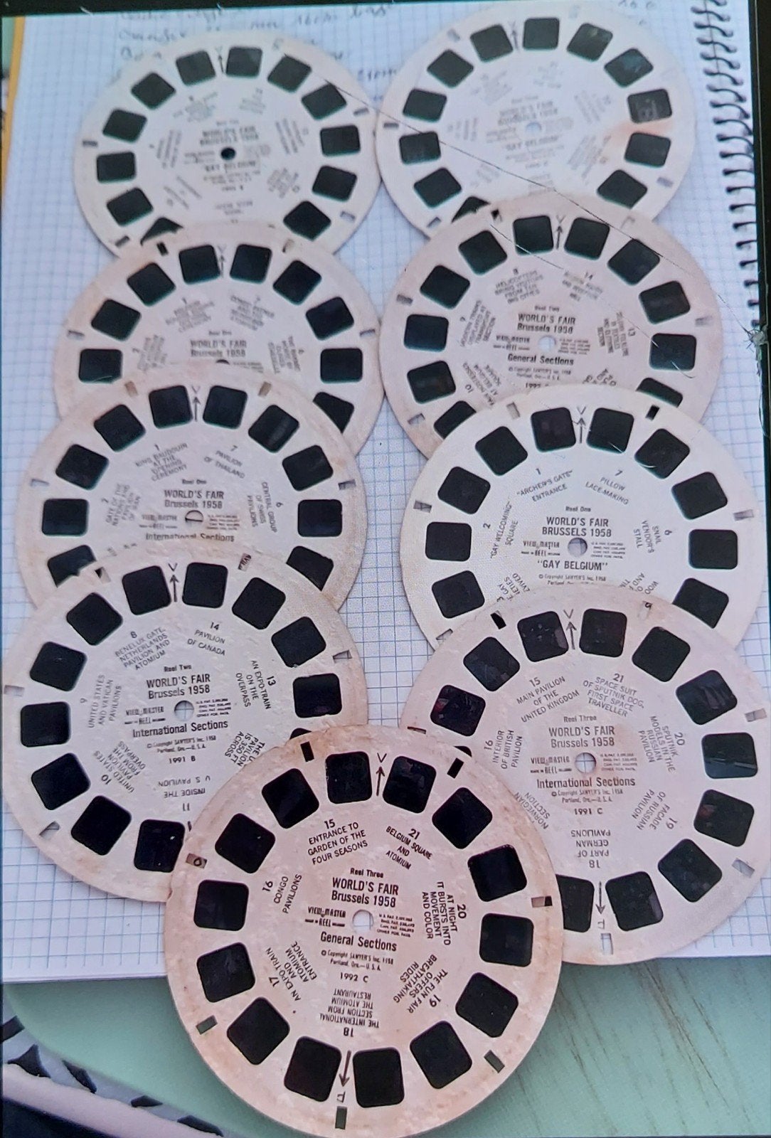 9 disques view Master expo Bruxelles 1958, Antiquités & Art, Enlèvement ou Envoi