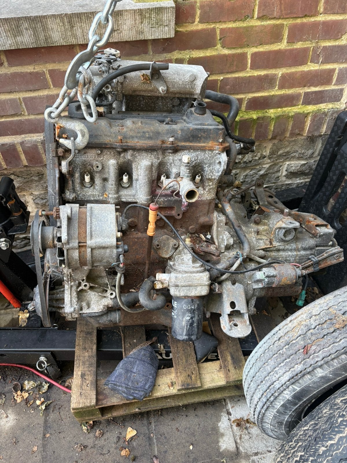Moteur + boîte golf 2 gti 8v, Enlèvement, Utilisé, Volkswagen