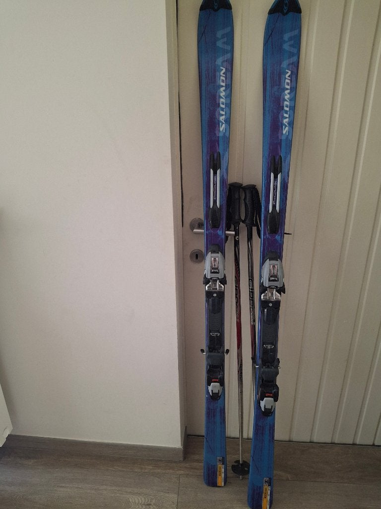 ski's + stokken, Ophalen, 160 tot 180 cm, Gebruikt, Salomon