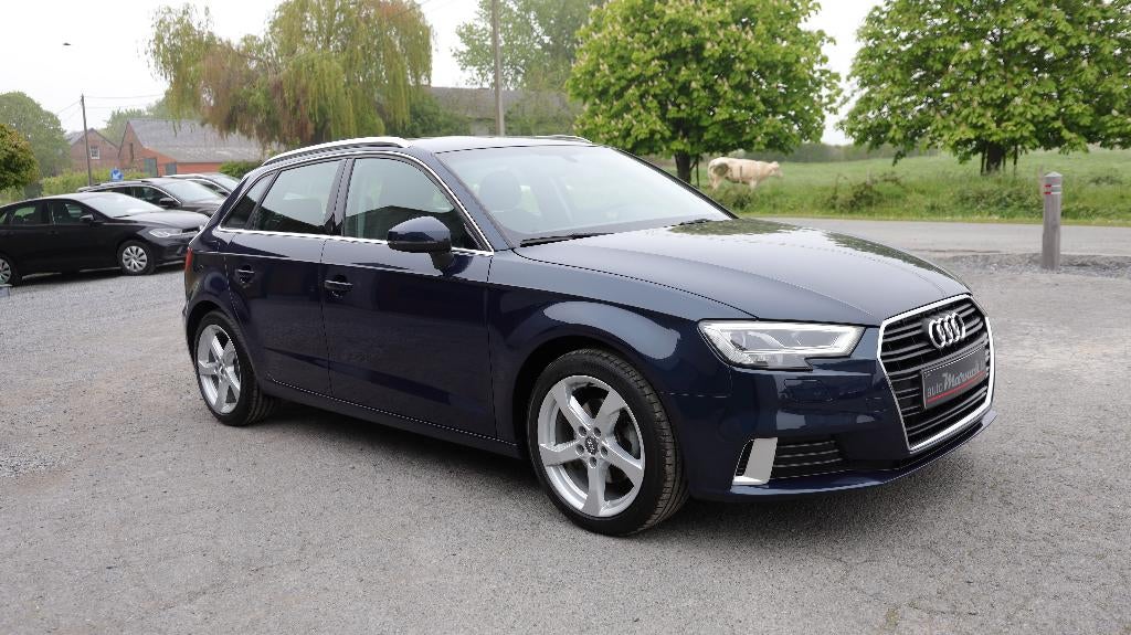 Audi A3 1,0TFSI 2017 Sport-GPS-Airco-Cruise-Alu velgen-Xenon, Blauw, 107 g/km, Bedrijf, 5 deurs