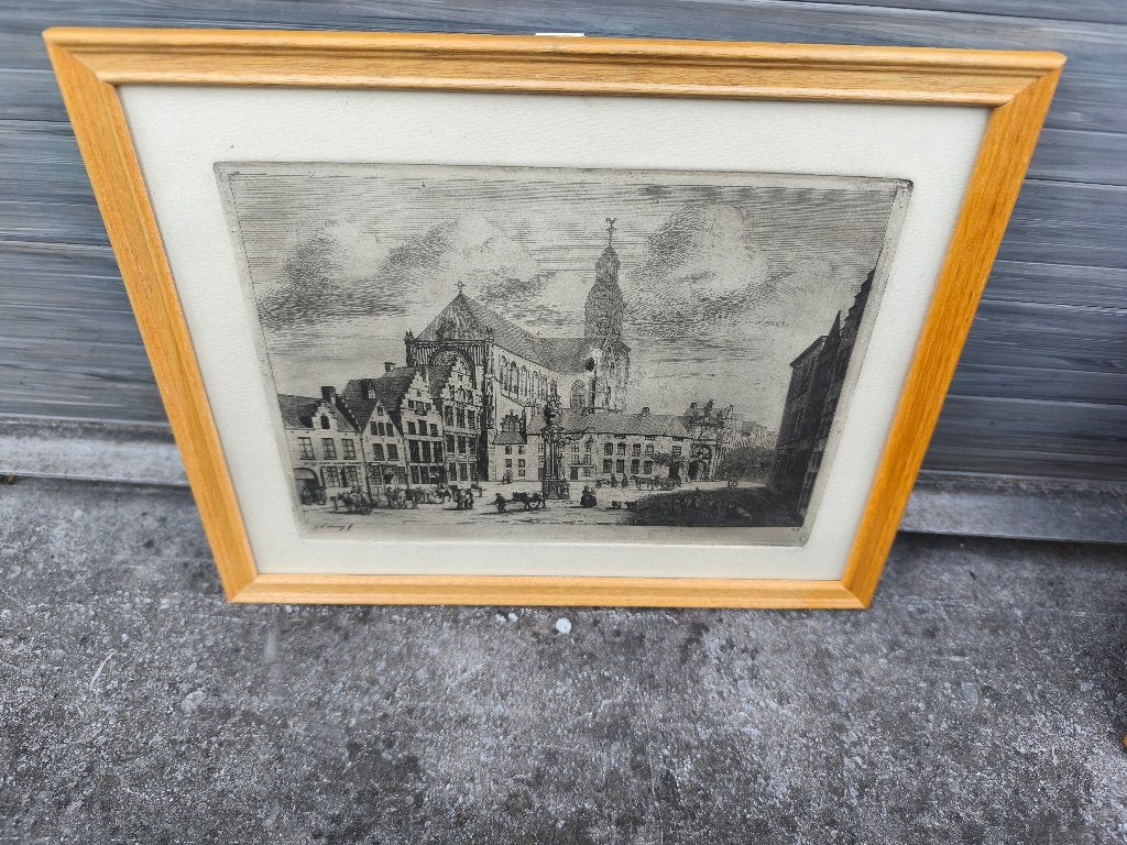 Gravure de j linnig, Antiek en Kunst, Ophalen of Verzenden, Gravure
