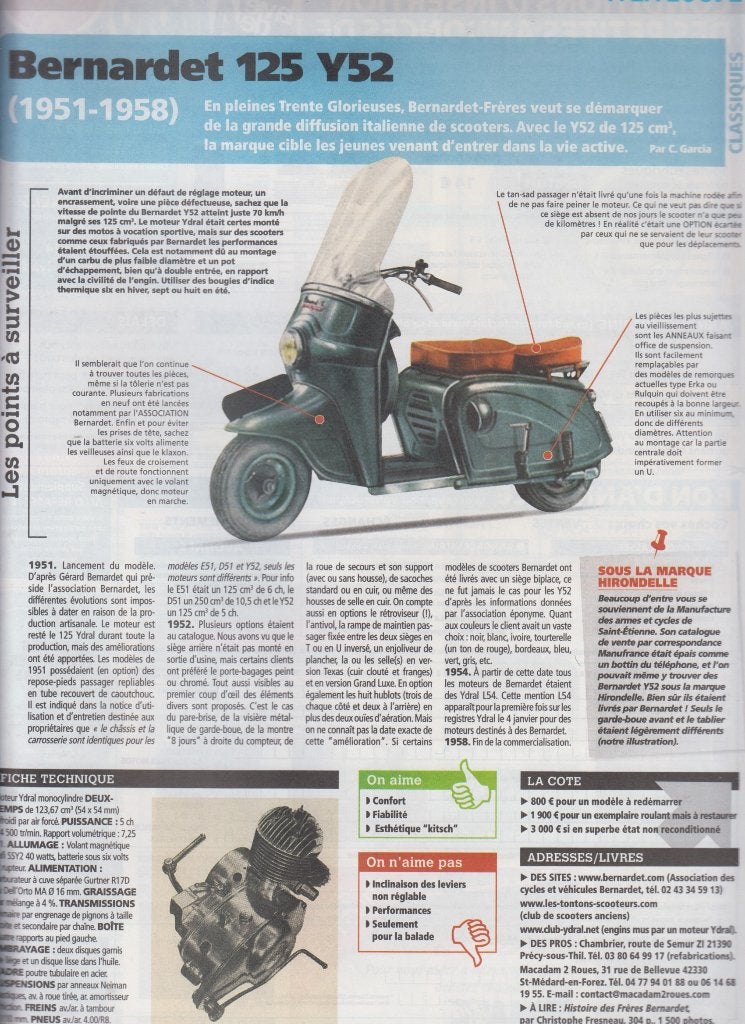 Scooter Bernardet 125 Y52 collection, Verzenden, Gelezen