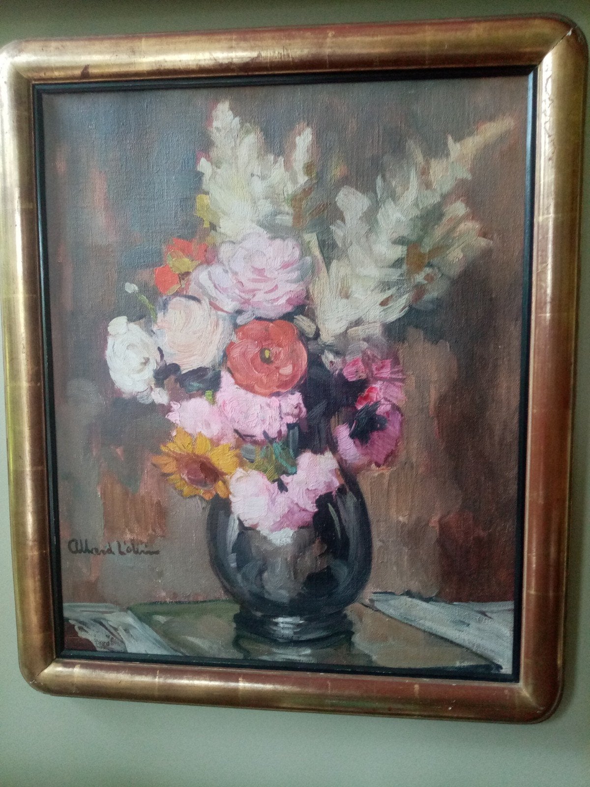 Nature morte bouquet Allard L'olivier, Antiquités & Art, Art | Peinture | Classique, Enlèvement ou Envoi, Signé, Nature morte