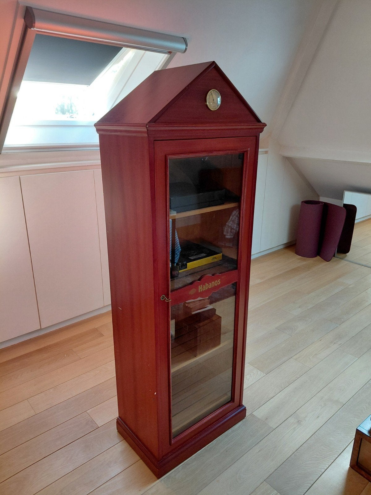 Prachtige klassieke houten humidor kast – 170 cm, Verzamelen, Ophalen, Gebruikt, Tabaksdoos of Verpakking