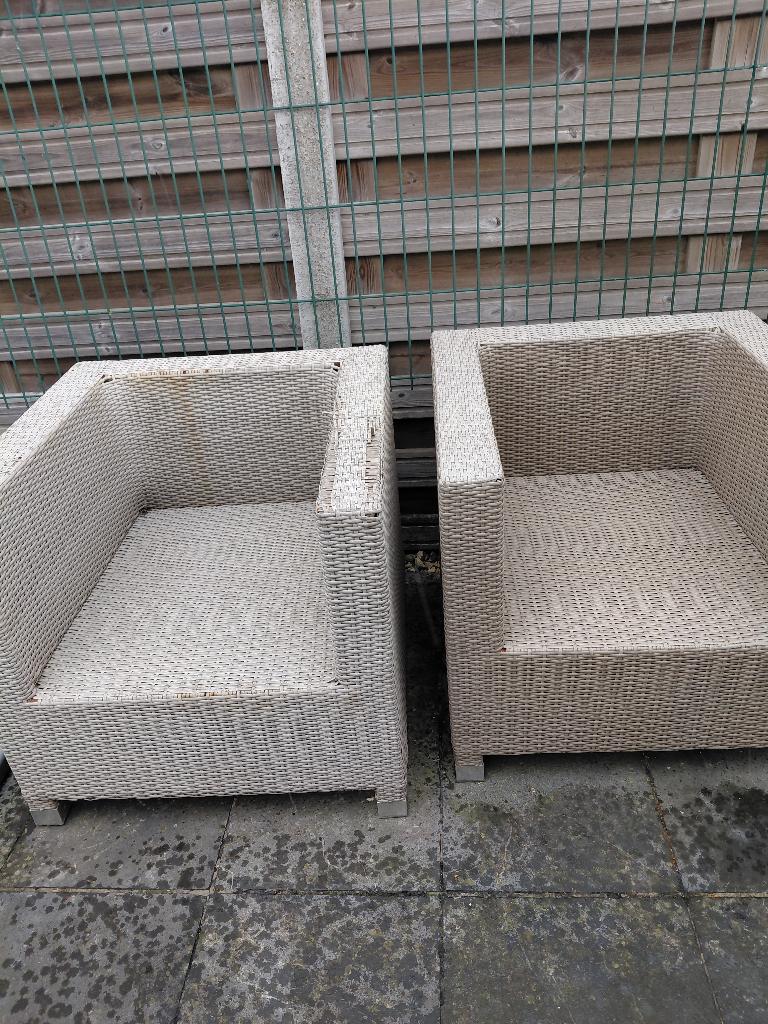 2 tuinzetels, Ophalen, Gebruikt, Kunststof