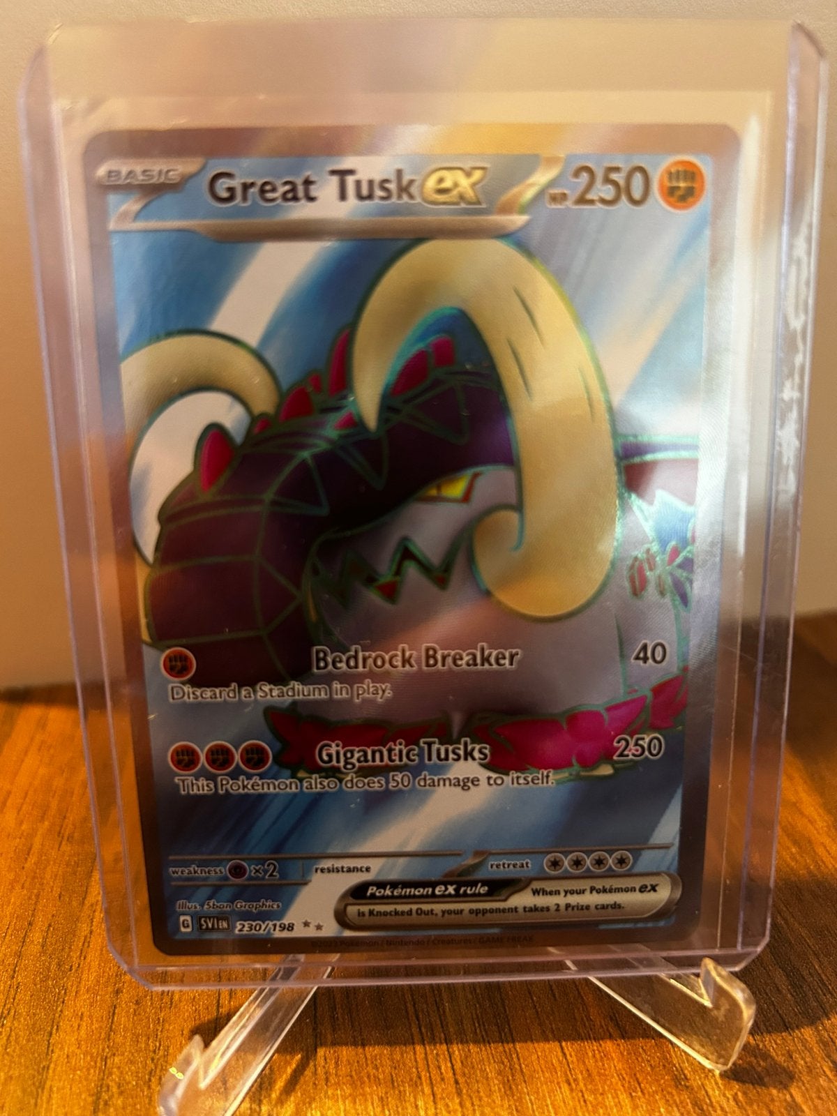 Pokemon great tusk fa scarlet eb violet, Ophalen of Verzenden, Zo goed als nieuw, Booster