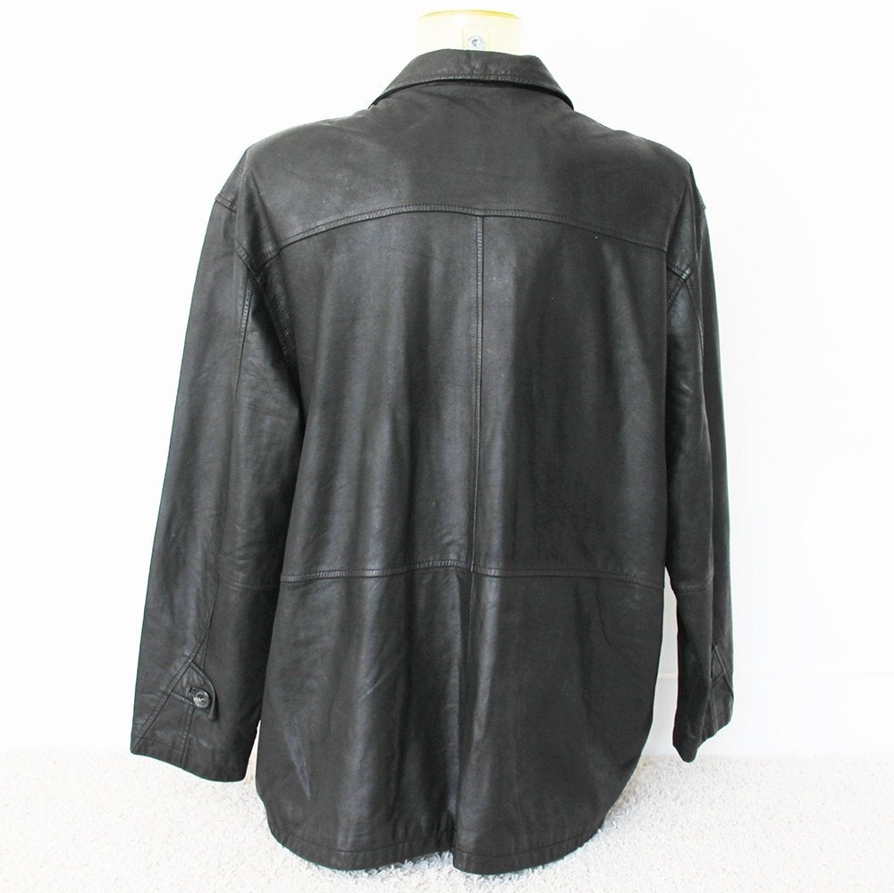 Veste en cuir lisse Marcussi Firenze (taille 54) €80, -, Taille 52/54 (L), Marcussi Firenze, Porté, Noir