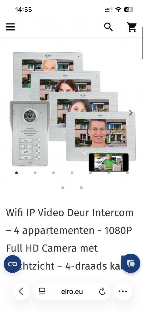 Nieuw Elro video intercom 4 camera’s, Enlèvement ou Envoi, Compatible avec les smartphones, Neuf, Filaire