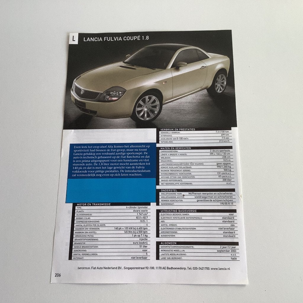Article Lancia Fulvia et Ypsilon, Enlèvement ou Envoi, Comme neuf, Autres marques