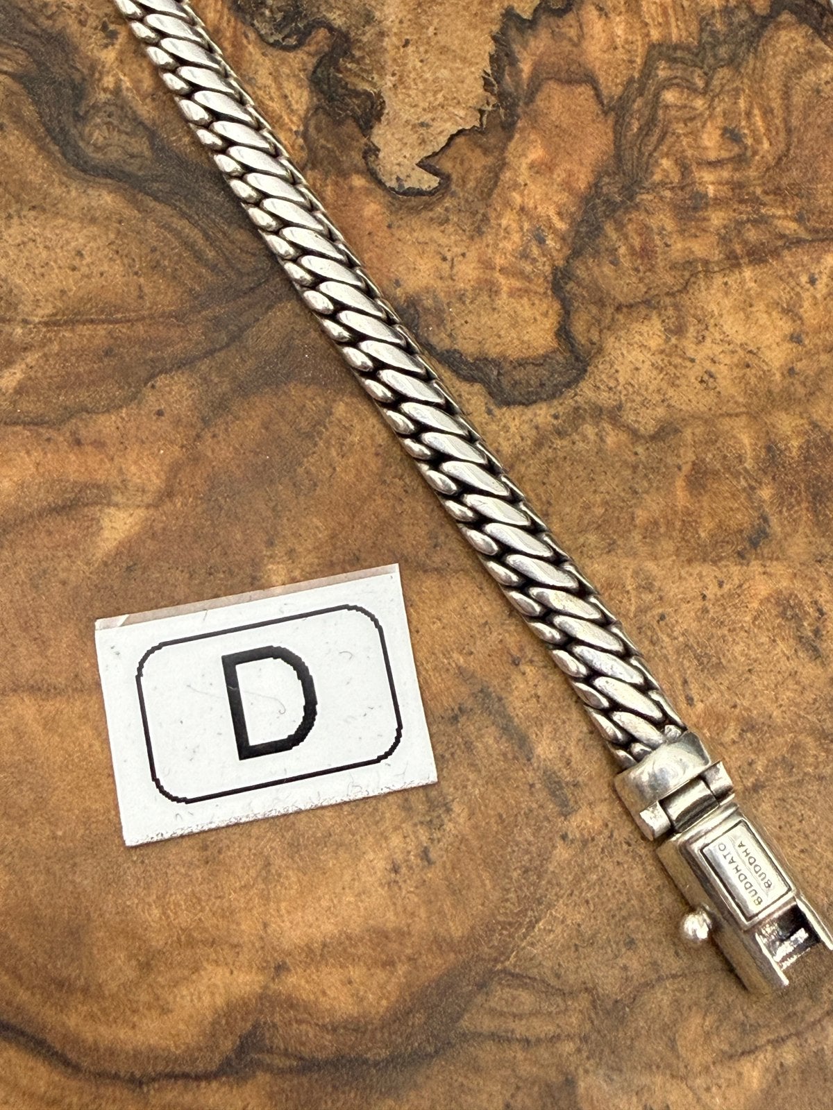 “BEN MINI” buddha to buddha 18cm• Maat: D “GEPOLIJST”, Ophalen of Verzenden, Zo goed als nieuw, Zilver, Zilver