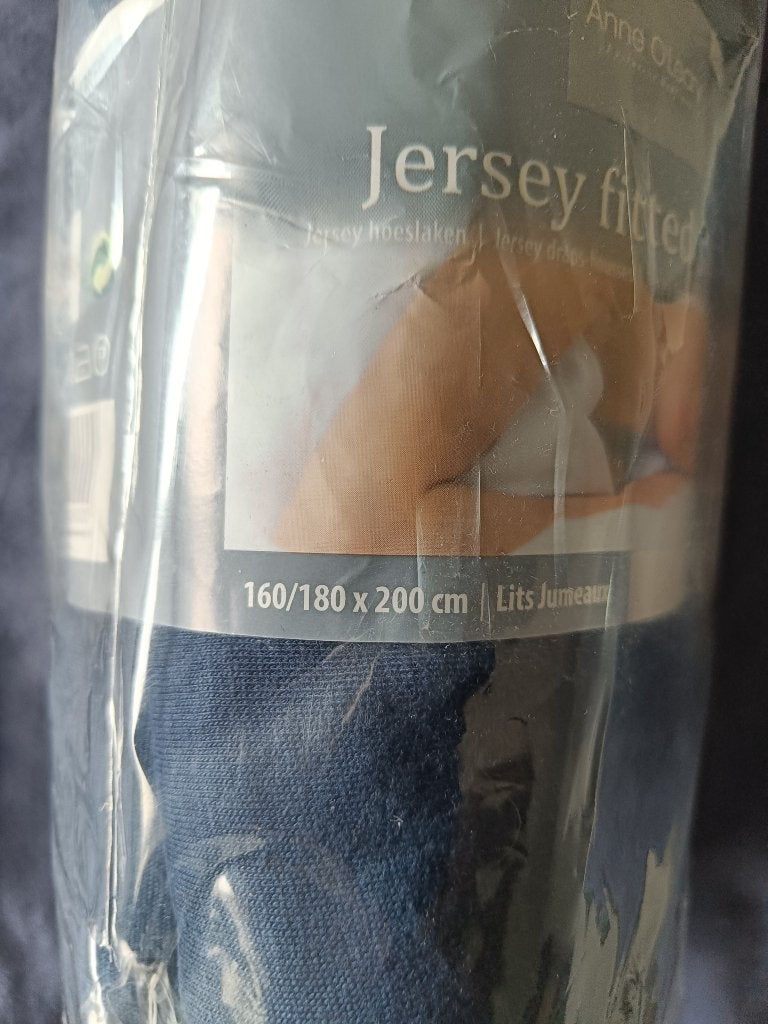 nieuw blauw 2 pers hoeslaken, Huis en Inrichting, Slaapkamer | Beddengoed, Ophalen, Blauw, Hoeslaken of Sloop, Nieuw