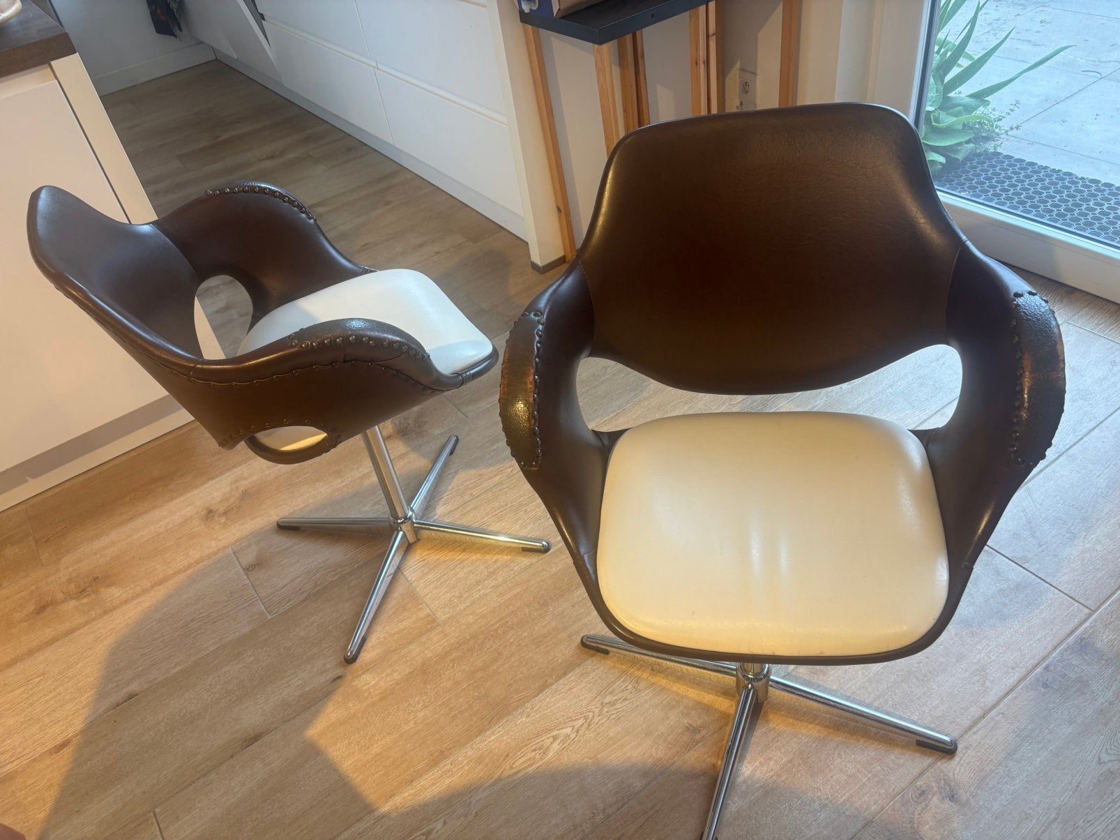 2 Vintage draaistoelen, Ophalen, Gebruikt