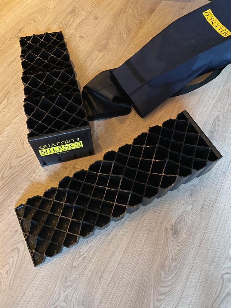 Milenco Quattro 3 oprijblokken / levelers (inclusief tas), Enlèvement, Neuf