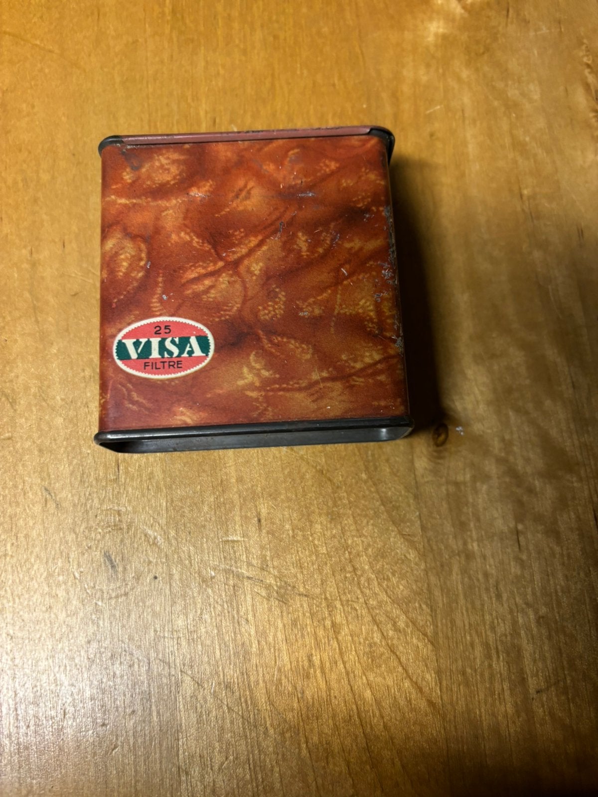 Boîte de rangement Visa en étain, cigarettes Visa, Collections, Enlèvement ou Envoi, Utilisé