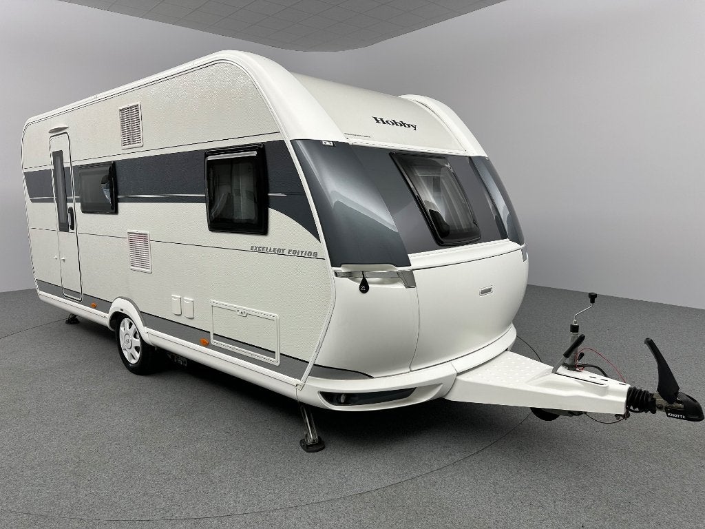 Hobby Excellent Edition 490 KMF Mover Voortent Stapelbed, Caravans en Kamperen, Caravans, Dwarsbed, Hobby, Bedrijf, Treinzit