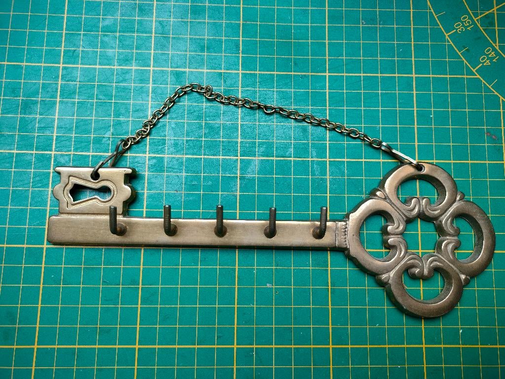 sleutel kapstok rek hanger decoratie metaal vintage goud, Antiek en Kunst, Ophalen of Verzenden