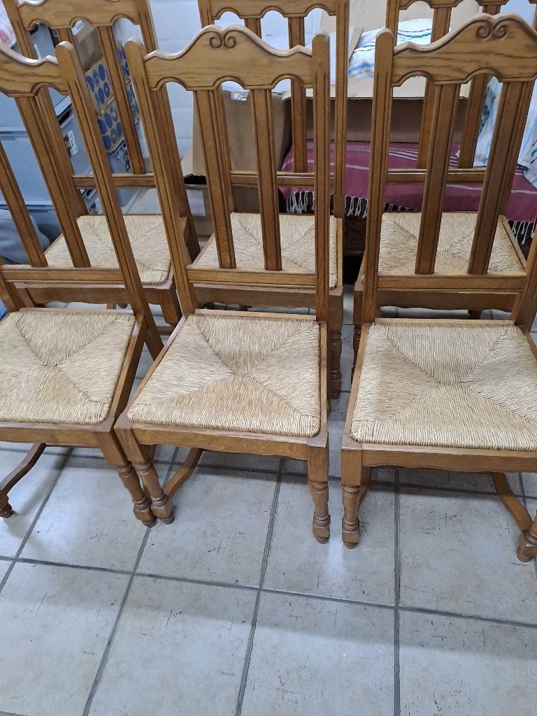 6 eetkamer stoelen, Huis en Inrichting, Stoelen, Ophalen, Bruin, Zo goed als nieuw, Vijf, Zes of meer stoelen