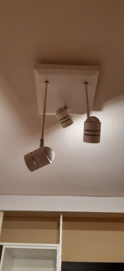luster met 3 spots, Ophalen, Zo goed als nieuw, LED, Geschikt voor plafondmontage