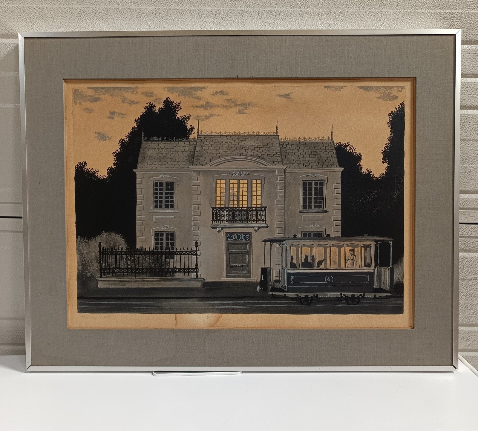 Gaston BOGAERT  "Le tramway", Antiek en Kunst, Kunst | Schilderijen | Klassiek, Ophalen, Gesigneerd