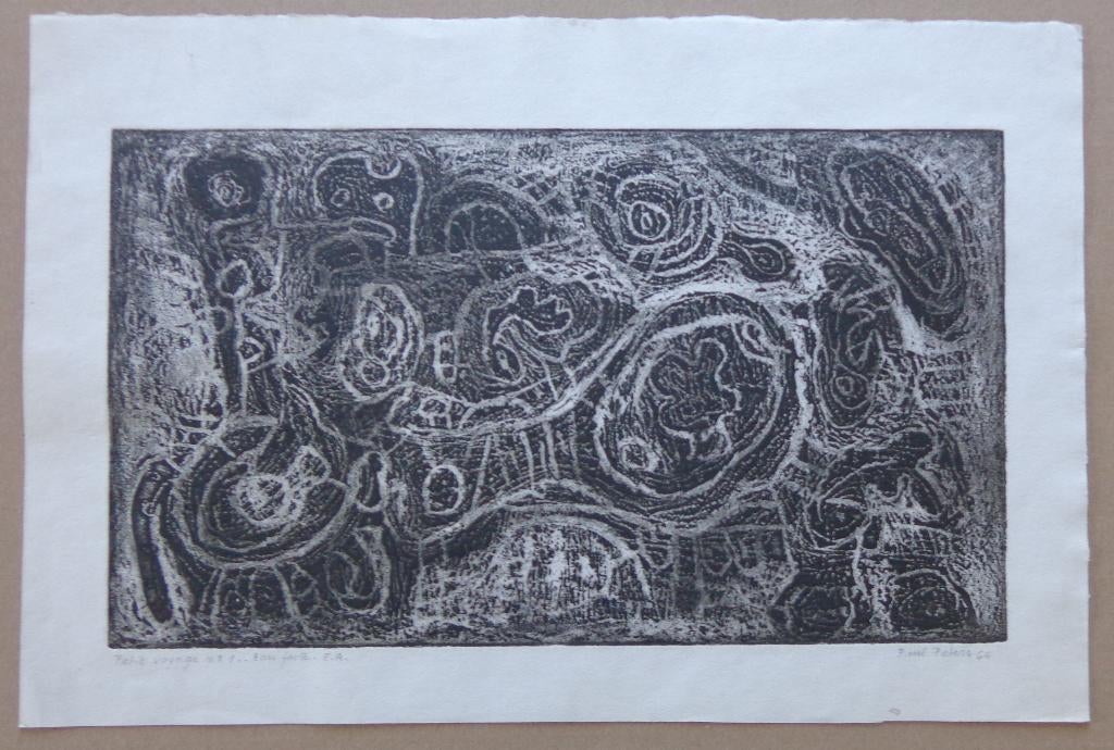 PAUL PEETERS / PETIT VOYAGE n 1 / ZW-W ETS / 27x41cm / SIG, Antiek en Kunst, Kunst | Litho's en Zeefdrukken, Gesigneerd, Ophalen of Verzenden