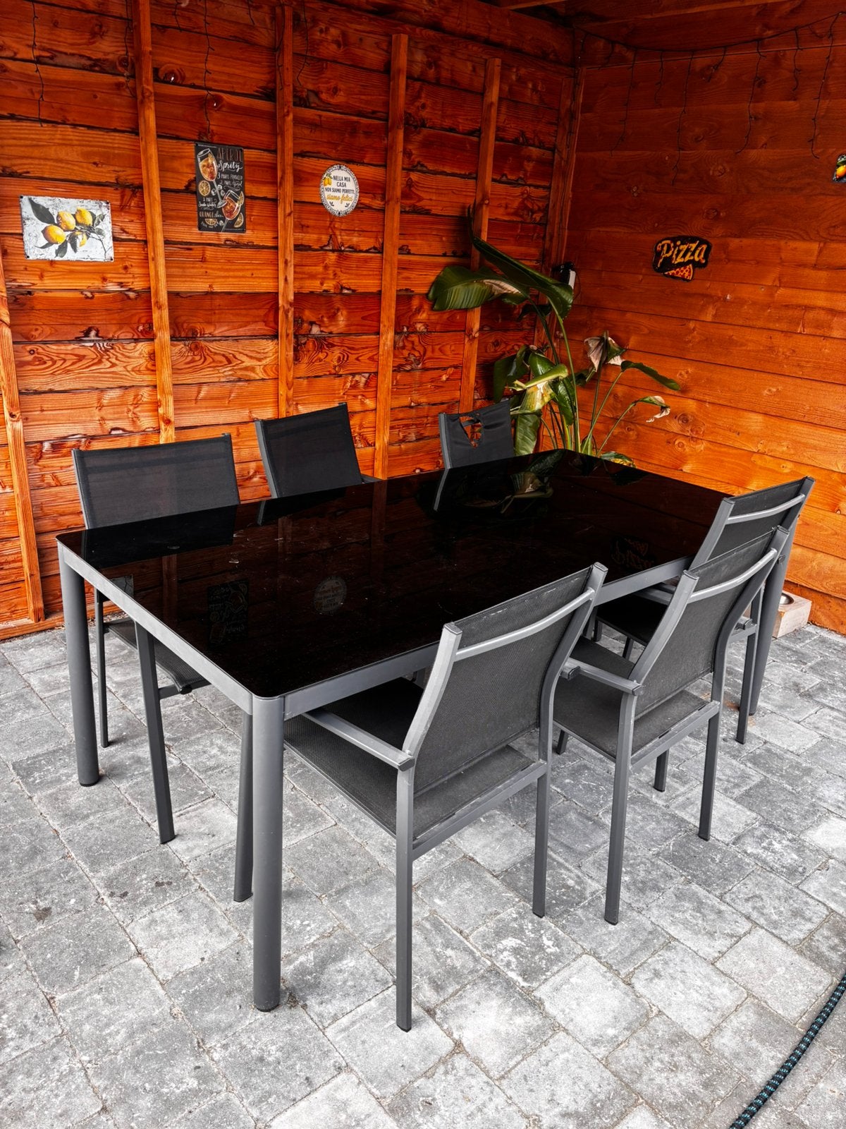 Tuinset, Tuin en Terras, Ophalen, Gebruikt, 6 zitplaatsen, Aluminium