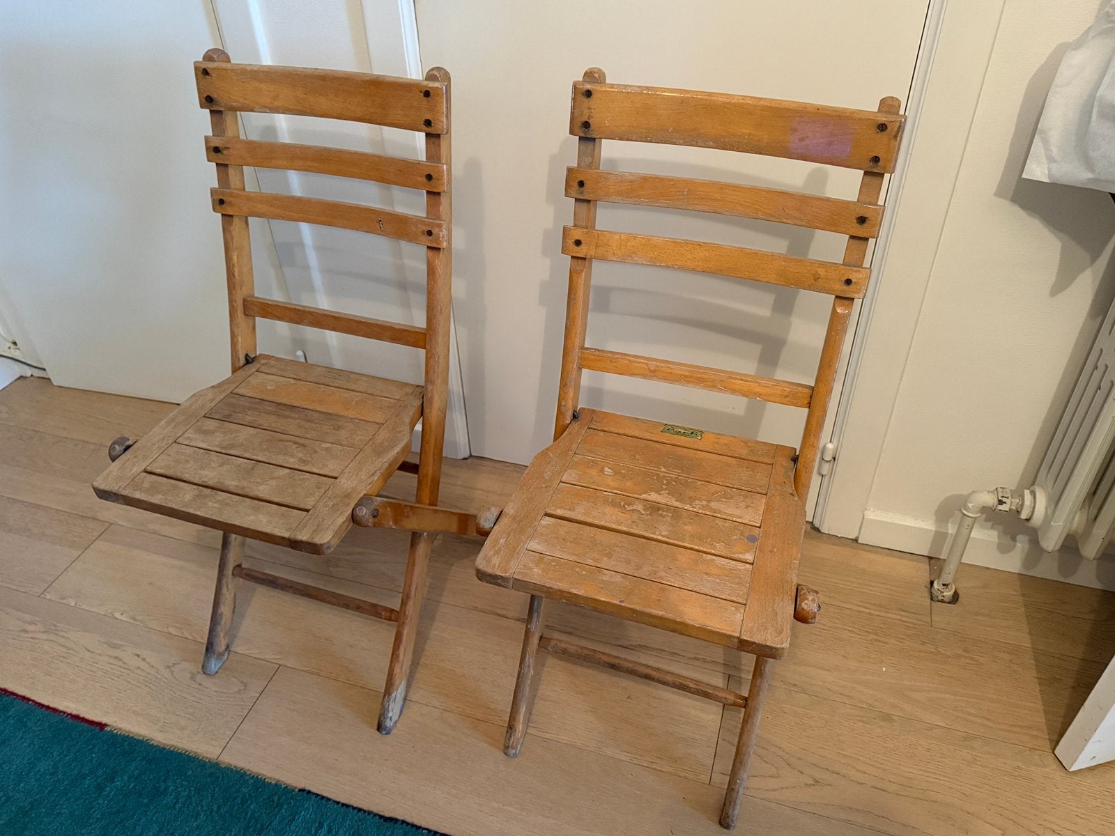 Vintage 2x originele ASKA klap tuin stoelen, Ophalen